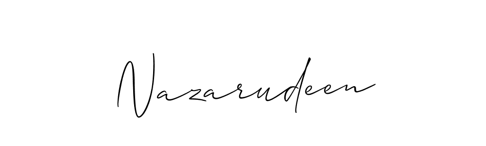 How to make Nazarudeen signature? Allison_Script is a professional autograph style. Create handwritten signature for Nazarudeen name. Nazarudeen signature style 2 images and pictures png