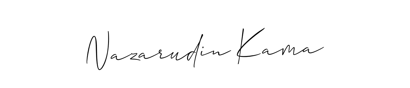 How to make Nazarudin Kama name signature. Use Allison_Script style for creating short signs online. This is the latest handwritten sign. Nazarudin Kama signature style 2 images and pictures png