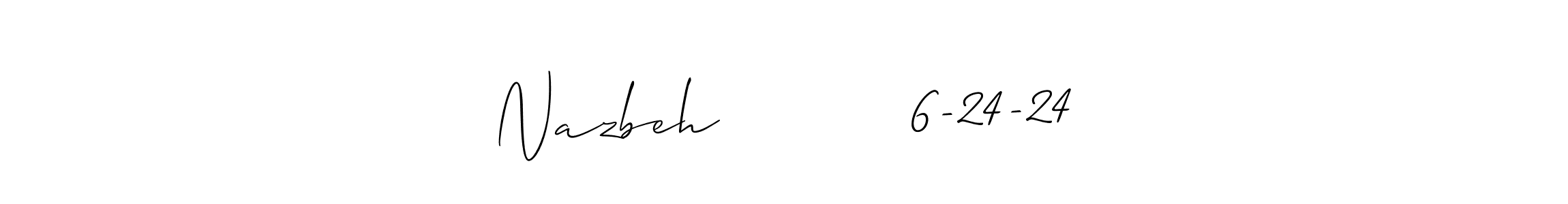 Allison_Script is a professional signature style that is perfect for those who want to add a touch of class to their signature. It is also a great choice for those who want to make their signature more unique. Get Nazbeh          6-24-24 name to fancy signature for free. Nazbeh          6-24-24 signature style 2 images and pictures png