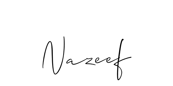 Also we have Nazeef name is the best signature style. Create professional handwritten signature collection using Allison_Script autograph style. Nazeef signature style 2 images and pictures png