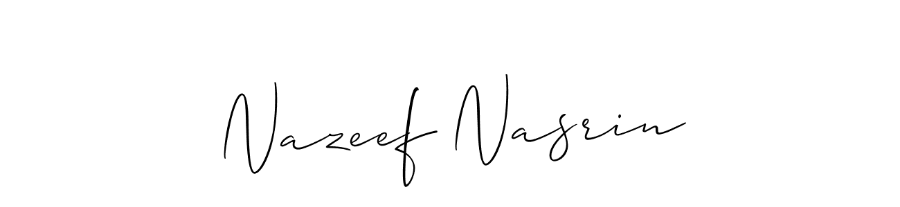 Design your own signature with our free online signature maker. With this signature software, you can create a handwritten (Allison_Script) signature for name Nazeef Nasrin. Nazeef Nasrin signature style 2 images and pictures png