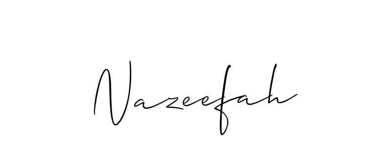 Make a beautiful signature design for name Nazeefah. With this signature (Allison_Script) style, you can create a handwritten signature for free. Nazeefah signature style 2 images and pictures png
