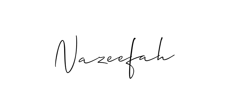 Nazeefah stylish signature style. Best Handwritten Sign (Allison_Script) for my name. Handwritten Signature Collection Ideas for my name Nazeefah. Nazeefah signature style 2 images and pictures png