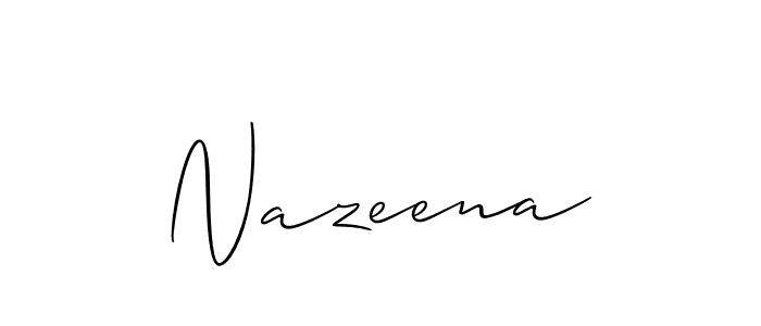 You should practise on your own different ways (Allison_Script) to write your name (Nazeena) in signature. don't let someone else do it for you. Nazeena signature style 2 images and pictures png