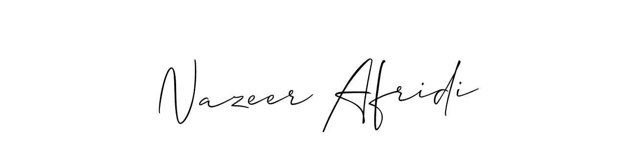 Allison_Script is a professional signature style that is perfect for those who want to add a touch of class to their signature. It is also a great choice for those who want to make their signature more unique. Get Nazeer Afridi name to fancy signature for free. Nazeer Afridi signature style 2 images and pictures png