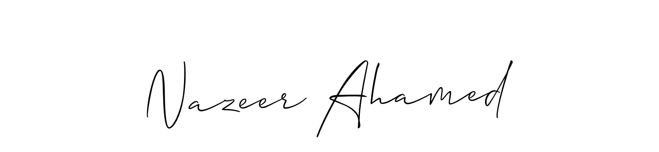 How to make Nazeer Ahamed name signature. Use Allison_Script style for creating short signs online. This is the latest handwritten sign. Nazeer Ahamed signature style 2 images and pictures png