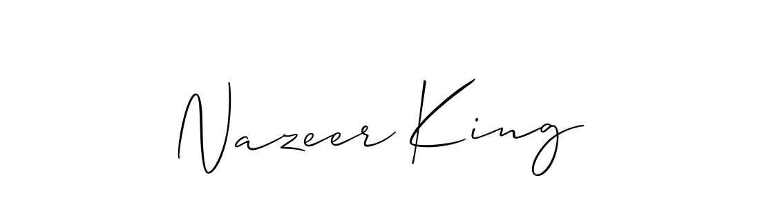 Similarly Allison_Script is the best handwritten signature design. Signature creator online .You can use it as an online autograph creator for name Nazeer King. Nazeer King signature style 2 images and pictures png