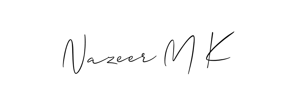 This is the best signature style for the Nazeer M K name. Also you like these signature font (Allison_Script). Mix name signature. Nazeer M K signature style 2 images and pictures png