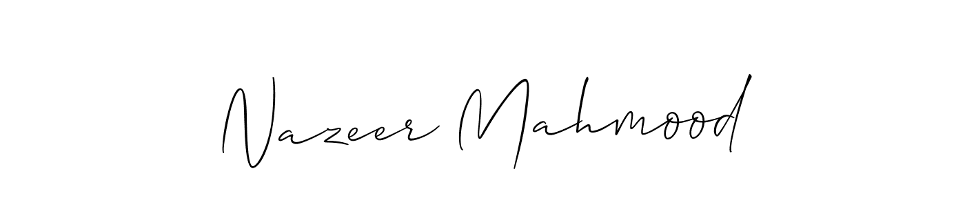 It looks lik you need a new signature style for name Nazeer Mahmood. Design unique handwritten (Allison_Script) signature with our free signature maker in just a few clicks. Nazeer Mahmood signature style 2 images and pictures png
