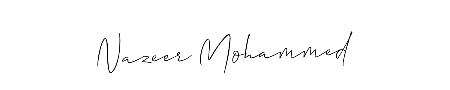 if you are searching for the best signature style for your name Nazeer Mohammed. so please give up your signature search. here we have designed multiple signature styles  using Allison_Script. Nazeer Mohammed signature style 2 images and pictures png