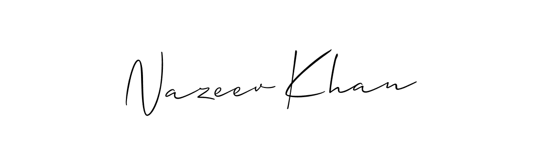 if you are searching for the best signature style for your name Nazeev Khan. so please give up your signature search. here we have designed multiple signature styles  using Allison_Script. Nazeev Khan signature style 2 images and pictures png