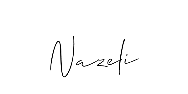 if you are searching for the best signature style for your name Nazeli. so please give up your signature search. here we have designed multiple signature styles  using Allison_Script. Nazeli signature style 2 images and pictures png