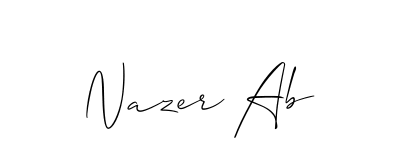 Nazer Ab stylish signature style. Best Handwritten Sign (Allison_Script) for my name. Handwritten Signature Collection Ideas for my name Nazer Ab. Nazer Ab signature style 2 images and pictures png