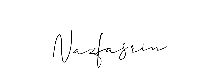 How to make Nazfasrin name signature. Use Allison_Script style for creating short signs online. This is the latest handwritten sign. Nazfasrin signature style 2 images and pictures png