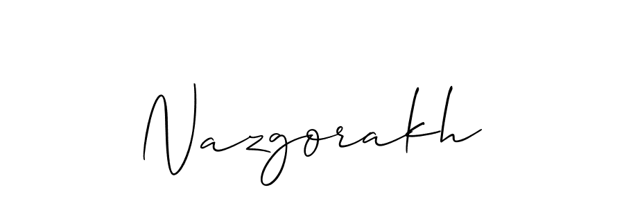 Make a beautiful signature design for name Nazgorakh. With this signature (Allison_Script) style, you can create a handwritten signature for free. Nazgorakh signature style 2 images and pictures png