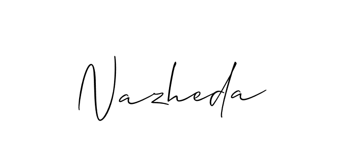 if you are searching for the best signature style for your name Nazheda. so please give up your signature search. here we have designed multiple signature styles  using Allison_Script. Nazheda signature style 2 images and pictures png