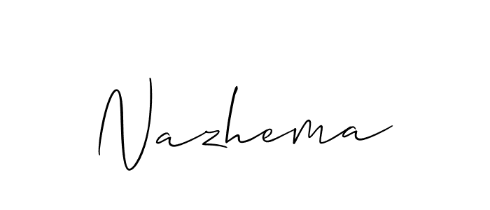Make a beautiful signature design for name Nazhema. With this signature (Allison_Script) style, you can create a handwritten signature for free. Nazhema signature style 2 images and pictures png