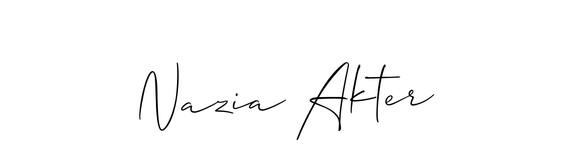 Similarly Allison_Script is the best handwritten signature design. Signature creator online .You can use it as an online autograph creator for name Nazia Akter. Nazia Akter signature style 2 images and pictures png