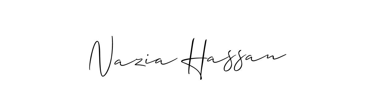 Also You can easily find your signature by using the search form. We will create Nazia Hassan name handwritten signature images for you free of cost using Allison_Script sign style. Nazia Hassan signature style 2 images and pictures png