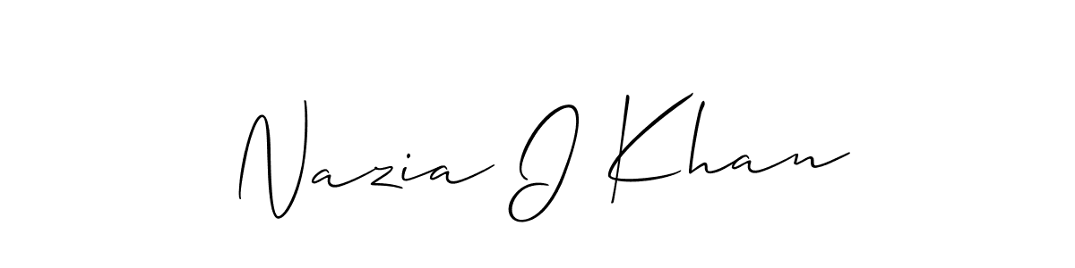 Design your own signature with our free online signature maker. With this signature software, you can create a handwritten (Allison_Script) signature for name Nazia I Khan. Nazia I Khan signature style 2 images and pictures png