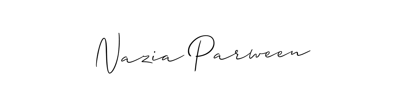 The best way (Allison_Script) to make a short signature is to pick only two or three words in your name. The name Nazia Parween include a total of six letters. For converting this name. Nazia Parween signature style 2 images and pictures png