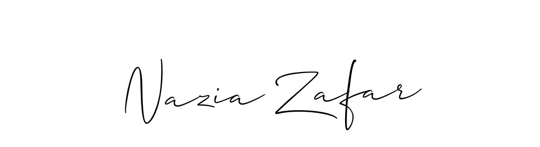Use a signature maker to create a handwritten signature online. With this signature software, you can design (Allison_Script) your own signature for name Nazia Zafar. Nazia Zafar signature style 2 images and pictures png