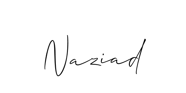 Naziad stylish signature style. Best Handwritten Sign (Allison_Script) for my name. Handwritten Signature Collection Ideas for my name Naziad. Naziad signature style 2 images and pictures png