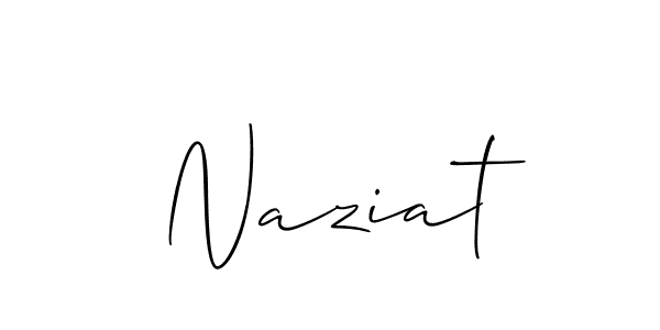 Design your own signature with our free online signature maker. With this signature software, you can create a handwritten (Allison_Script) signature for name Naziat. Naziat signature style 2 images and pictures png