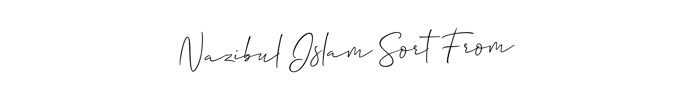 Also You can easily find your signature by using the search form. We will create Nazibul Islam Sort From name handwritten signature images for you free of cost using Allison_Script sign style. Nazibul Islam Sort From signature style 2 images and pictures png