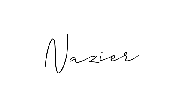Create a beautiful signature design for name Nazier. With this signature (Allison_Script) fonts, you can make a handwritten signature for free. Nazier signature style 2 images and pictures png