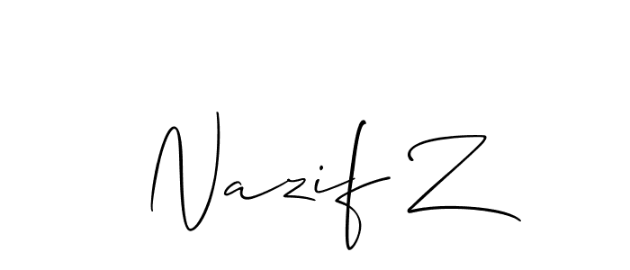 You should practise on your own different ways (Allison_Script) to write your name (Nazif Z) in signature. don't let someone else do it for you. Nazif Z signature style 2 images and pictures png