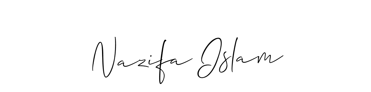 The best way (Allison_Script) to make a short signature is to pick only two or three words in your name. The name Nazifa Islam include a total of six letters. For converting this name. Nazifa Islam signature style 2 images and pictures png