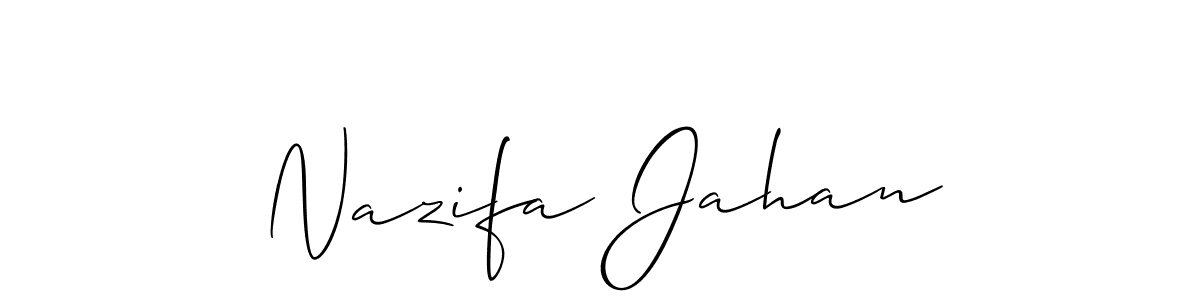 Use a signature maker to create a handwritten signature online. With this signature software, you can design (Allison_Script) your own signature for name Nazifa Jahan. Nazifa Jahan signature style 2 images and pictures png