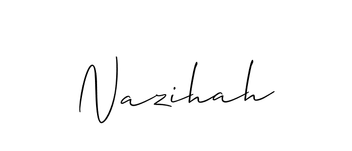 How to Draw Nazihah signature style? Allison_Script is a latest design signature styles for name Nazihah. Nazihah signature style 2 images and pictures png