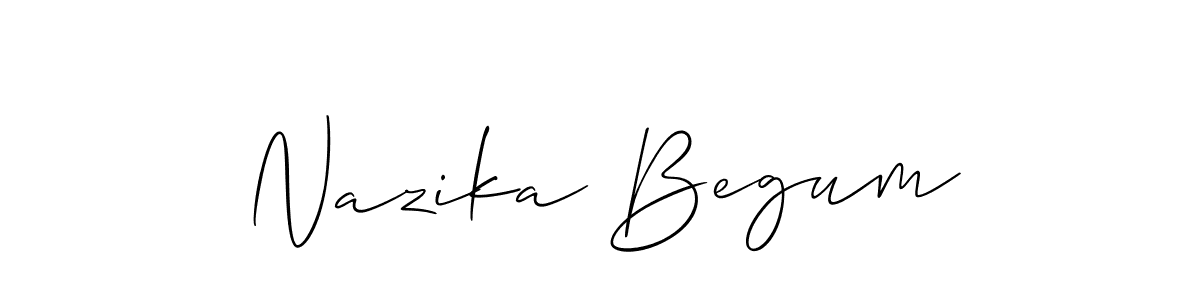 if you are searching for the best signature style for your name Nazika Begum. so please give up your signature search. here we have designed multiple signature styles  using Allison_Script. Nazika Begum signature style 2 images and pictures png