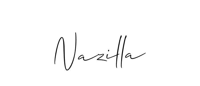 Design your own signature with our free online signature maker. With this signature software, you can create a handwritten (Allison_Script) signature for name Nazilla. Nazilla signature style 2 images and pictures png