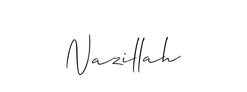 Create a beautiful signature design for name Nazillah. With this signature (Allison_Script) fonts, you can make a handwritten signature for free. Nazillah signature style 2 images and pictures png