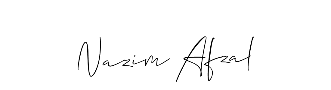 How to make Nazim Afzal signature? Allison_Script is a professional autograph style. Create handwritten signature for Nazim Afzal name. Nazim Afzal signature style 2 images and pictures png