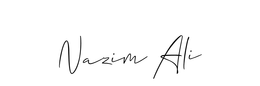 Make a beautiful signature design for name Nazim Ali. With this signature (Allison_Script) style, you can create a handwritten signature for free. Nazim Ali signature style 2 images and pictures png