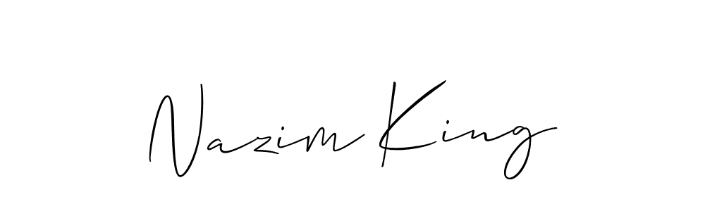 if you are searching for the best signature style for your name Nazim King. so please give up your signature search. here we have designed multiple signature styles  using Allison_Script. Nazim King signature style 2 images and pictures png