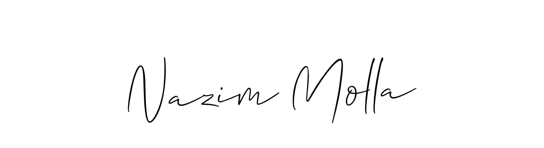 You should practise on your own different ways (Allison_Script) to write your name (Nazim Molla) in signature. don't let someone else do it for you. Nazim Molla signature style 2 images and pictures png