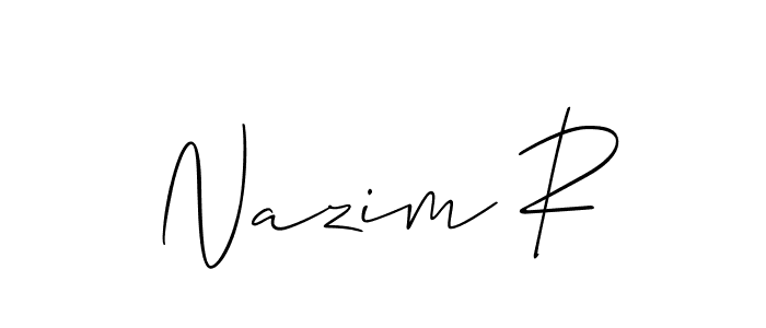 Create a beautiful signature design for name Nazim R. With this signature (Allison_Script) fonts, you can make a handwritten signature for free. Nazim R signature style 2 images and pictures png