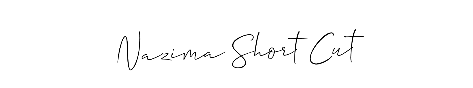 Check out images of Autograph of Nazima Short Cut name. Actor Nazima Short Cut Signature Style. Allison_Script is a professional sign style online. Nazima Short Cut signature style 2 images and pictures png