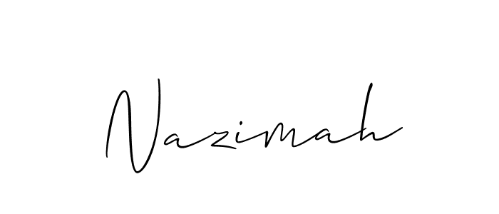 Also we have Nazimah name is the best signature style. Create professional handwritten signature collection using Allison_Script autograph style. Nazimah signature style 2 images and pictures png