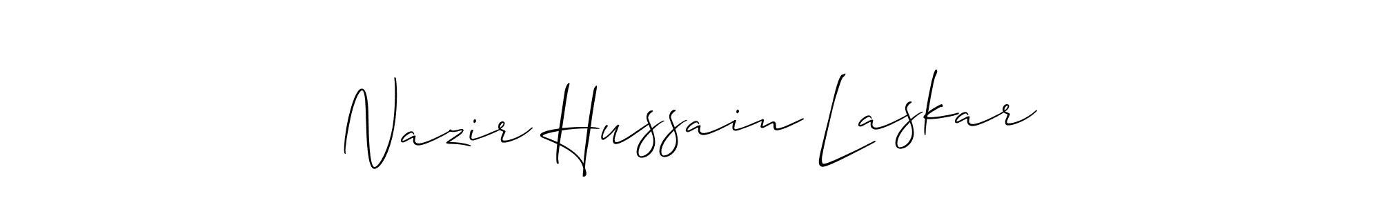 if you are searching for the best signature style for your name Nazir Hussain Laskar. so please give up your signature search. here we have designed multiple signature styles  using Allison_Script. Nazir Hussain Laskar signature style 2 images and pictures png