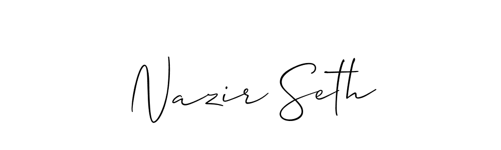 This is the best signature style for the Nazir Seth name. Also you like these signature font (Allison_Script). Mix name signature. Nazir Seth signature style 2 images and pictures png