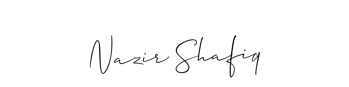 Similarly Allison_Script is the best handwritten signature design. Signature creator online .You can use it as an online autograph creator for name Nazir Shafiq. Nazir Shafiq signature style 2 images and pictures png