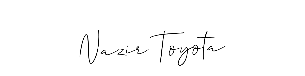 How to make Nazir Toyota signature? Allison_Script is a professional autograph style. Create handwritten signature for Nazir Toyota name. Nazir Toyota signature style 2 images and pictures png