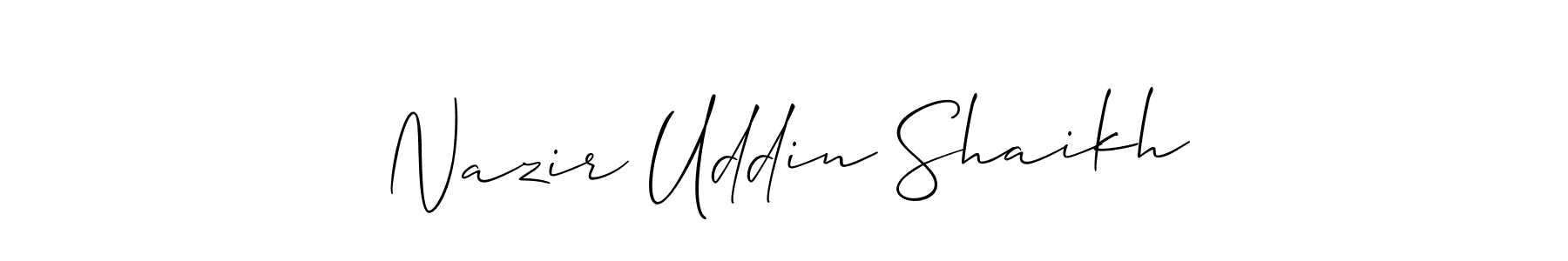 This is the best signature style for the Nazir Uddin Shaikh name. Also you like these signature font (Allison_Script). Mix name signature. Nazir Uddin Shaikh signature style 2 images and pictures png