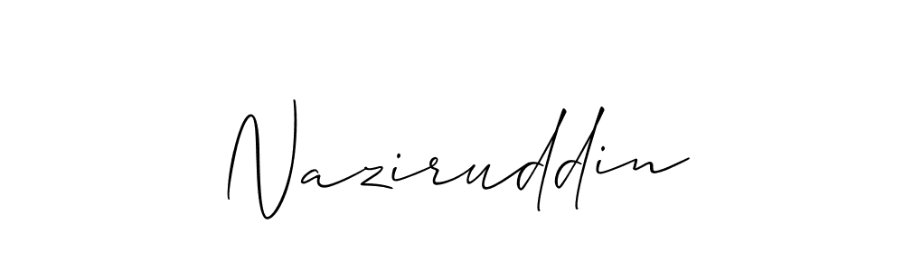 The best way (Allison_Script) to make a short signature is to pick only two or three words in your name. The name Naziruddin include a total of six letters. For converting this name. Naziruddin signature style 2 images and pictures png